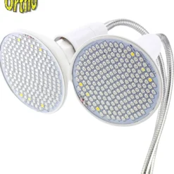 Ortho® - WW 200 LED Warm Wit Groeilamp - Bloeilamp - Kweeklamp - Grow Light - Groei Lamp (met 2 Upgraded 200 LED Warm Wit Lampen) - 2 Flexibele Lamphouders - Spotje Met Klem - 2x -Goedkope Groene Liefde Winkel 1075x1200