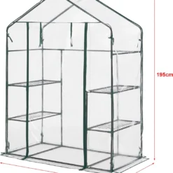 Tuinkas Hoorn Met 4 Planken 140x73x195 Cm Transparant -Goedkope Groene Liefde Winkel 1083x1200