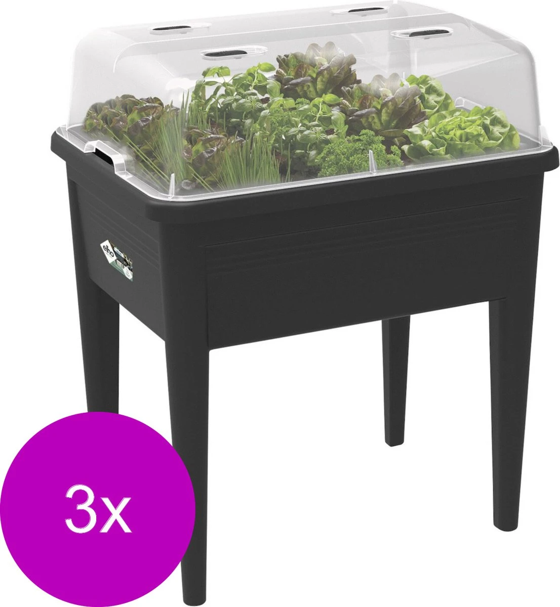 Elho Green Basics Kweektafel Super - Kweekbenodigdheden - 3 X 75.5x56.3x73.3 Cm Zwart Xxl 4 Elho Green Basics Kweektafel Super - Kweekbenodigdheden - 3 X 75.5x56.3x73.3 Cm Zwart Xxl - Afbeelding 2