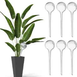 Waterdruppelaar Voor Planten - Irrigatiesysteem- Waterbol - Druppelsysteem - Watergeefsysteem Voor Kamerplanten - Plantenwatergever -6 Stuks - Transparant