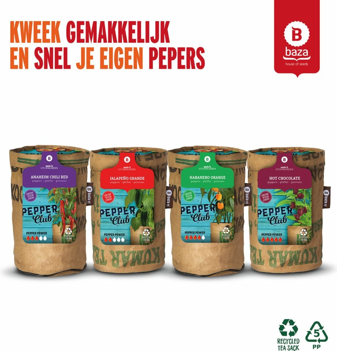 Baza Stadstuin Hete Peper Kweek Pakket 7 Baza Stadstuin Hete Peper Kweek Pakket - Afbeelding 5