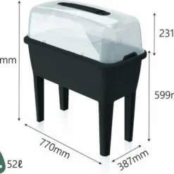 Moestuinbak Kweektafel Respana Planter High Set 77x39x82cm ANTRACIET Prosperplast -Goedkope Groene Liefde Winkel 1200x1007