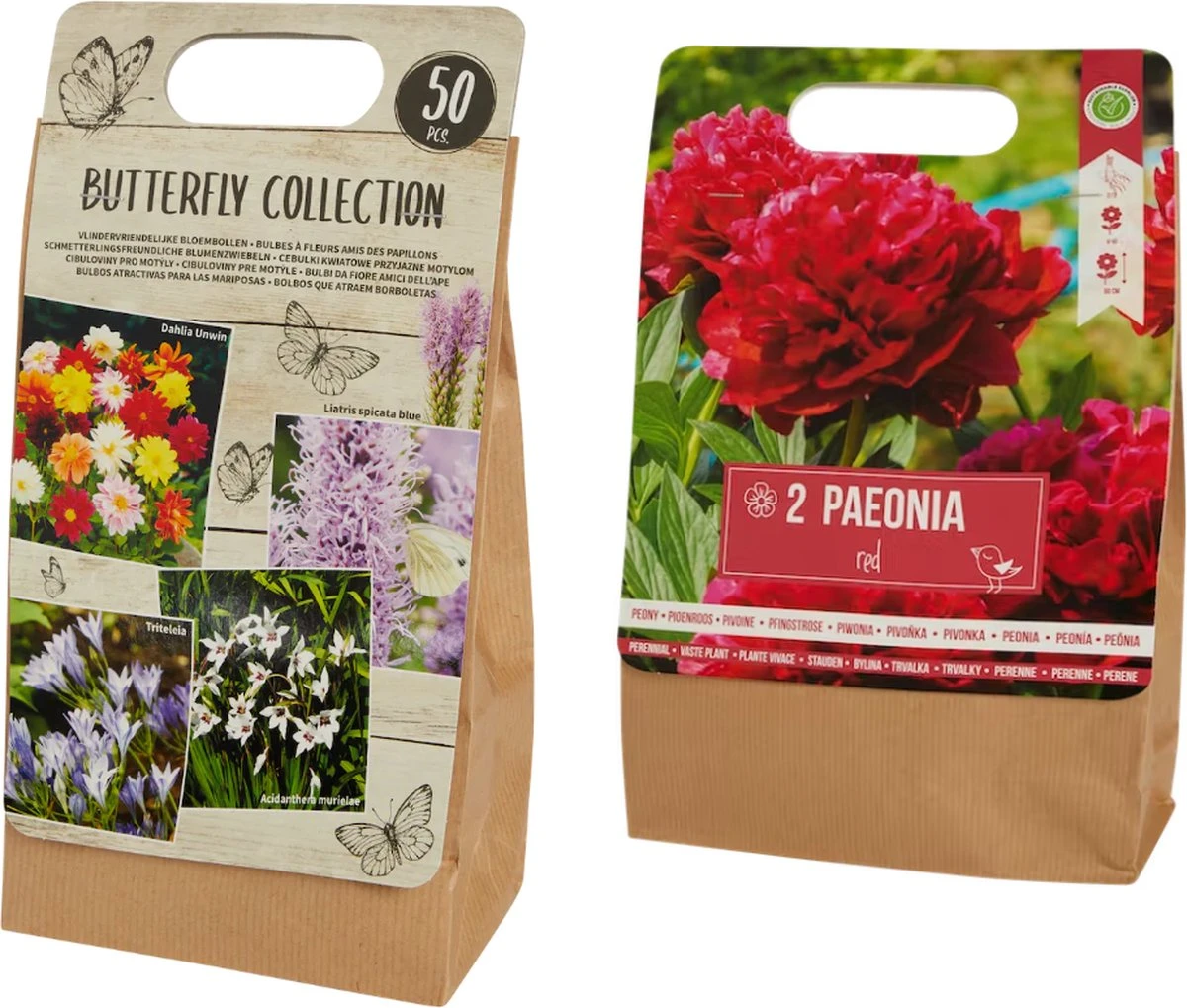 Bloembollen | 50 Stuks - Mix & 2 Stuks Pioenroos Bloembollen | Diverse Varianten 3 Bloembollen | 50 Stuks - Mix & 2 Stuks Pioenroos Bloembollen | Diverse Varianten