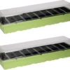 Set Van 2x Kweekbak/kweekkastje Met 20 Kweekvakjes Met Transparante Deksel - 53 X 14,5 X 8 Cm - Vensterbank Zaaibak - Tuinieren/Moestuinbak - Moestuin Artikelen -Goedkope Groene Liefde Winkel 1200x1027