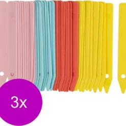 Nature Steeketiketten - Kweekbenodigdheden - 3 X 0.15x1.4x10 Cm Roze Blauw Geel 40 Stuks
