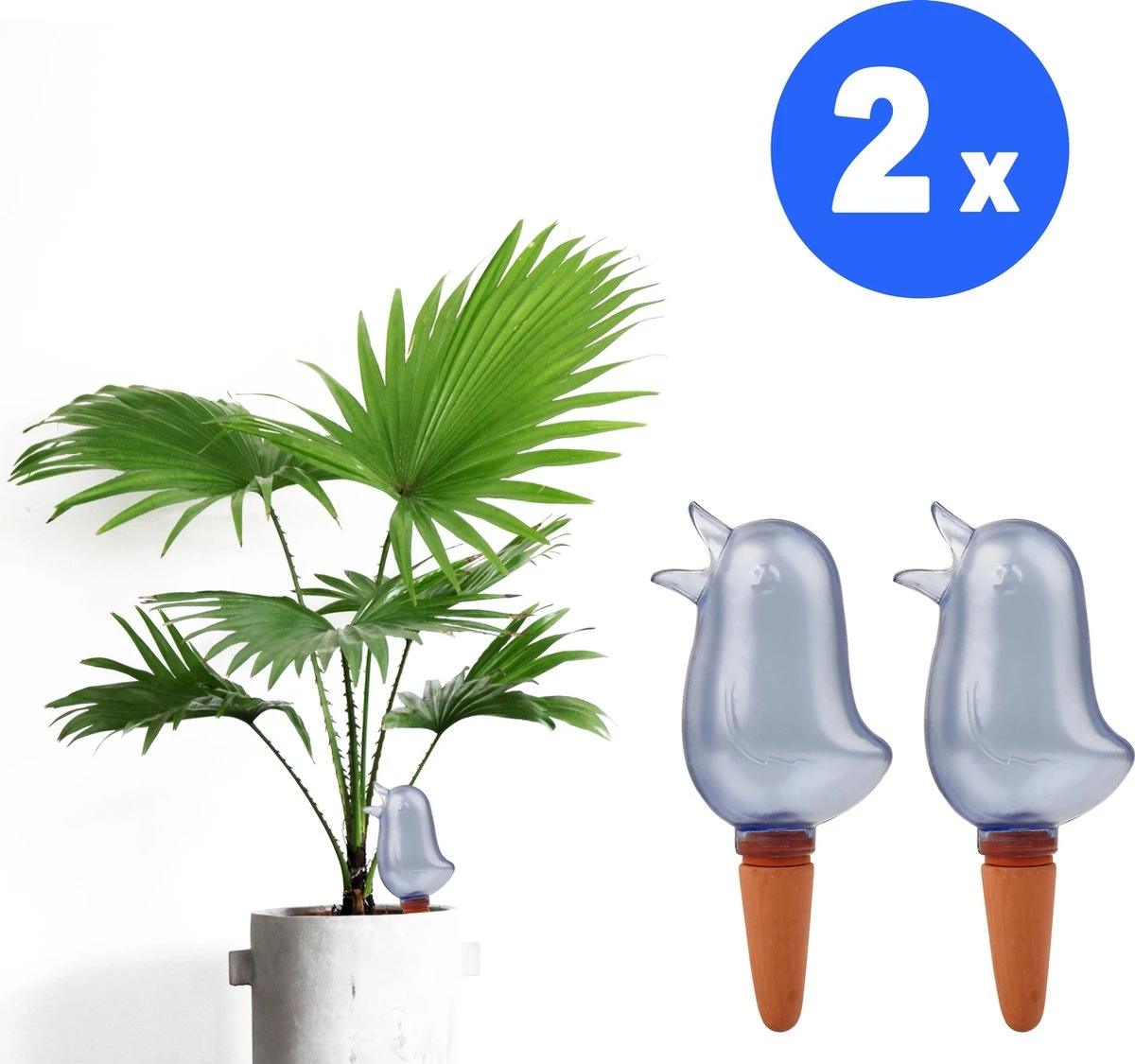Waterdruppelaar Voor Planten 2 Stuks - Waterbol Kamerplanten - Automatisch Watergeefsysteem - Vogel - Blauw 3 Waterdruppelaar Voor Planten 2 Stuks - Waterbol Kamerplanten - Automatisch Watergeefsysteem - Vogel - Blauw