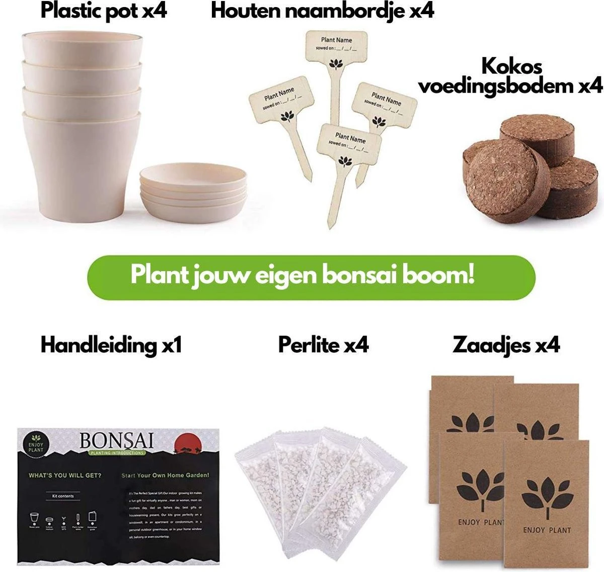 Bonsai Starters Kit - Bonsai Boompje - 5 Delige Set - 4 Soorten Zaden - Incl. E-book & Schaartje 7 Bonsai Starters Kit - Bonsai Boompje - 5 Delige Set - 4 Soorten Zaden - Incl. E-book & Schaartje - Afbeelding 5