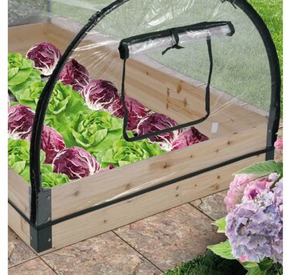 HI Broeikas Met Houten Frame 120x80x50 Cm 5 HI Broeikas Met Houten Frame 120x80x50 Cm - Afbeelding 3