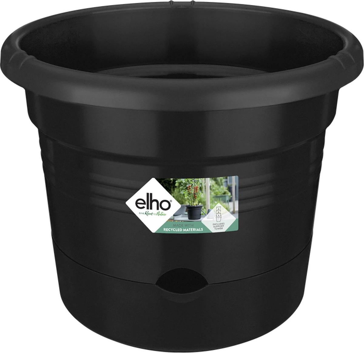 Elho Green Basics Tomaten Pot 33 - Bloempot Voor Buitenkweken En Oogsten - Ø 33.5 X H 26.0 Cm - Zwart/Living Black 12 Elho Green Basics Tomaten Pot 33 - Bloempot Voor Buitenkweken En Oogsten - Ø 33.5 X H 26.0 Cm - Zwart/Living Black - Afbeelding 10