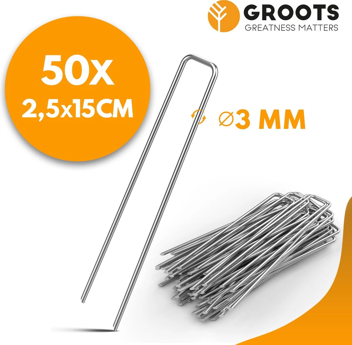 Premium Gronddoekpennen 50 St. - 15cm Lang - 2,5cm Breed - 3mm Dik - Verzinkt Staal - Anti-Worteldoek - Grondanker - Haring - Gronddoekhaak - Grondhaken - Groots 3 Premium Gronddoekpennen 50 St. - 15cm Lang - 2,5cm Breed - 3mm Dik - Verzinkt Staal - Anti-Worteldoek - Grondanker - Haring - Gronddoekhaak - Grondhaken - Groots