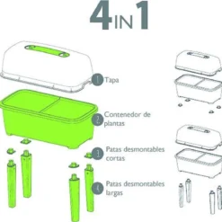 Moestuinbak Kweektafel Respana Planter High Set 77x39x82cm ANTRACIET Prosperplast -Goedkope Groene Liefde Winkel 1200x1178 1