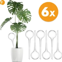 Waterdruppelaar Set Van 6 Stuks Voor Planten Transparant – 27 CM – Automatisch Watergeefsysteem Voor Kamerplanten – Planten Watergever Met Druppelsysteem – Waterbol