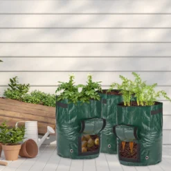 Relaxdays Kweekzak Aardappelen - Set Van 3 - Plantzak - 38 L - Handgrepen - Donkergroen -Goedkope Groene Liefde Winkel 1200x1200 268