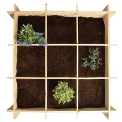 Merkloos Vierkante Meter Tuin - Hout - Inclusief Worteldoek - 9 Vakken - Moestuin - 100x100x20 Cm -Goedkope Groene Liefde Winkel 1200x1200 274