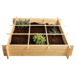 Merkloos Vierkante Meter Tuin - Hout - Inclusief Worteldoek - 9 Vakken - Moestuin - 100x100x20 Cm -Goedkope Groene Liefde Winkel 1200x1200 275