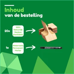Tomassio® Plantenlabels - 100% Natuurlijk Bamboe - 20 Stuks Met Watervaste Stift - Eco Vriendelijk - Moestuin - Steeketiketten - Moestuin Bordjes - Plantlabel - Plantlabel Met Watervaste Zwarte Fineliner - Plantensteker - Plantenlabels Buiten -Goedkope Groene Liefde Winkel 1200x1200 284