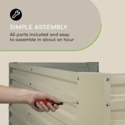 Blumfeldt High Grow Straight Kweekbak - Kweektafel - Moestuinbak 180 X 90 Cm - Werkhoogte 60 Cm - Inhoud 970 L - Staal - Beige -Goedkope Groene Liefde Winkel 1200x1200 295