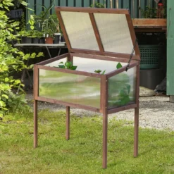 Outsunny Verhoogd Frame Van Hout Koude Kas Kruidenbed Voor Tuin Balkon Bruin Hout Pc-plaat 845-472 -Goedkope Groene Liefde Winkel 1200x1200 306