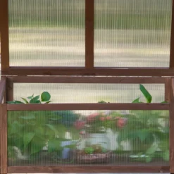 Outsunny Verhoogd Frame Van Hout Koude Kas Kruidenbed Voor Tuin Balkon Bruin Hout Pc-plaat 845-472 -Goedkope Groene Liefde Winkel 1200x1200 310