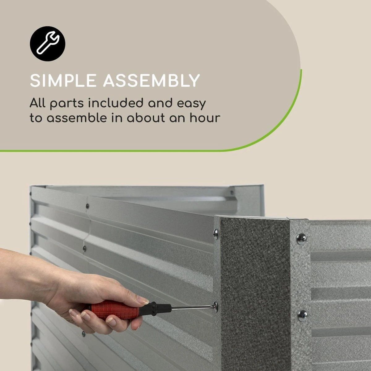 Blumfeldt High Grow Straight Kweekbak - Kweektafel - Moestuinbak 180 X 90 Cm - Werkhoogte 60 Cm - Inhoud 970 L - Staal - Zilver 4 Blumfeldt High Grow Straight Kweekbak - Kweektafel - Moestuinbak 180 X 90 Cm - Werkhoogte 60 Cm - Inhoud 970 L - Staal - Zilver - Afbeelding 2