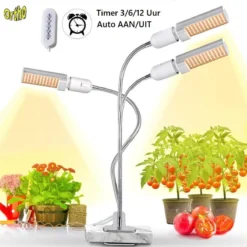 Ortho® - LED Groeilamp - Wit Licht - Bloeilamp - Kweeklamp - Full Spectrum - Grow Light - Groei Lamp (met 3 Lampen) Met Flexibele Lamphouder - Hoge Lichtintensiteit - Klem Spotje - 3x