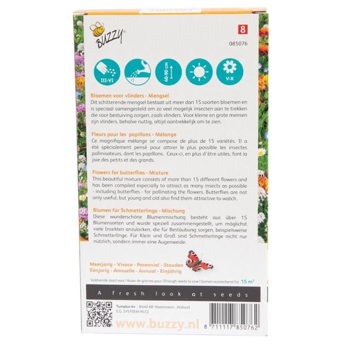 Buzzy Friendly Flowers Bloemenmengsel Vlinders 15m² 4 Buzzy Friendly Flowers Bloemenmengsel Vlinders 15m² - Afbeelding 2