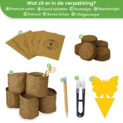 Qubis Bonsai Starters Kit - 23 Delige Kweekset - 5 Soorten Premium Zaden - DIY Pakket - Binnen Bonsai Boompje Kweken - Incl. Rouwvliegjes Vanger -Goedkope Groene Liefde Winkel 1200x1200 689