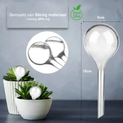Waterdruppelaar Set Van 6 Stuks - Waterdruppelaar Voor Planten - Watergeefsysteem - Waterbol Irrigatiesysteem - Automatisch Druppelsysteem Voor Kamerplanten & Tuin - Watergever - Doorzichtig - 15cm -Goedkope Groene Liefde Winkel 1200x1200 948