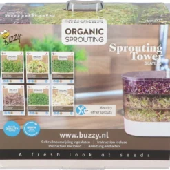 Buzzy® Organic Sprouting Tower 3 Laags -Goedkope Groene Liefde Winkel 1200x697