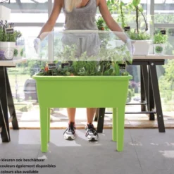 Moestuinbak Kweektafel Respana Planter High Set 77x39x82cm ANTRACIET Prosperplast -Goedkope Groene Liefde Winkel 1200x813 1