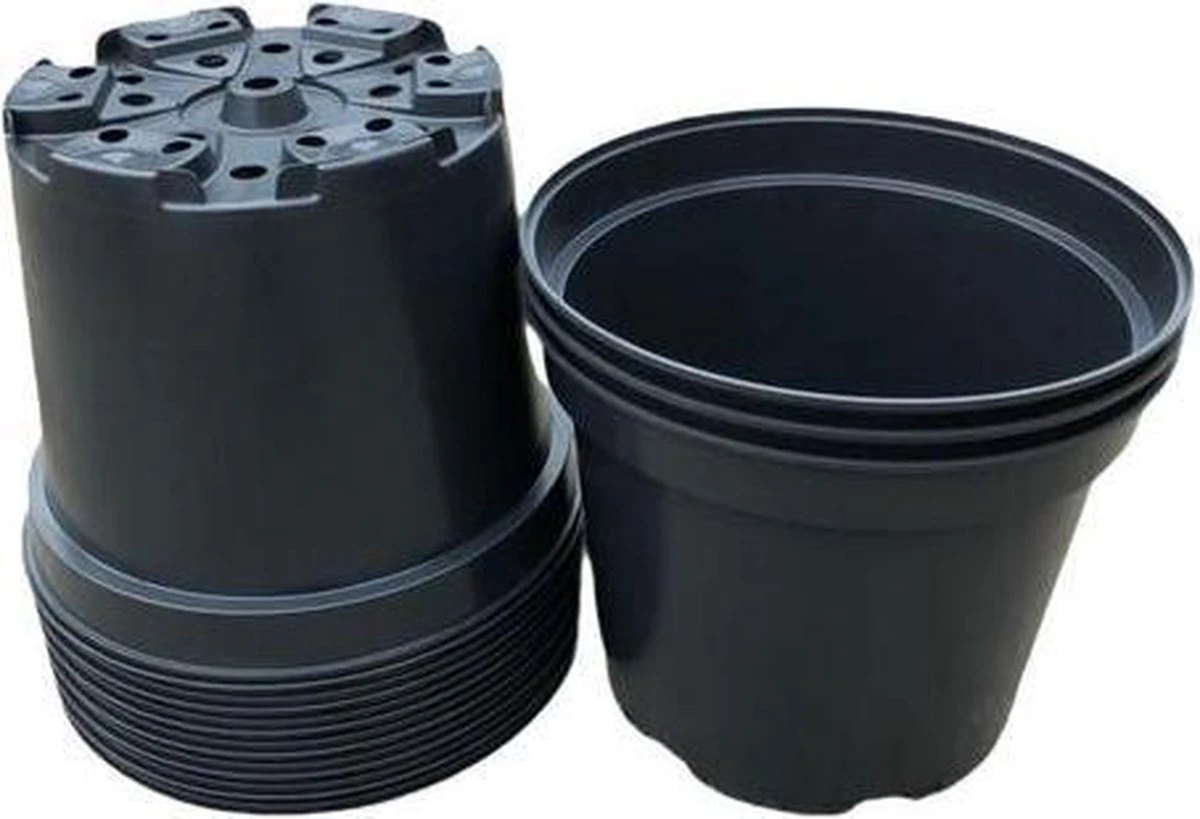 Kweekpot Zwart – Ø28cm, Hoogte 23cm, 10 Liter (10 Stuks) 3 Kweekpot Zwart – Ø28cm, Hoogte 23cm, 10 Liter (10 Stuks)
