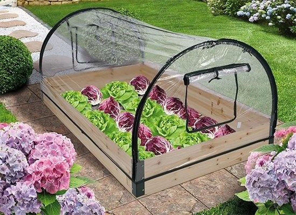 HI Broeikas Met Houten Frame 120x80x50 Cm 3 HI Broeikas Met Houten Frame 120x80x50 Cm