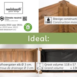 Needs&wants® Groot Verhoogd Bed Met Poten, Bloembed Van Hout Voor Tuin Balkon Terras, Verhoogd Bed Bloembak Houten Kit Voor Kruiden Groenten Bloemen, Plantenbak Tuinbed Kruidenbed Buiten Outdoor, Bruin -Goedkope Groene Liefde Winkel 1200x919
