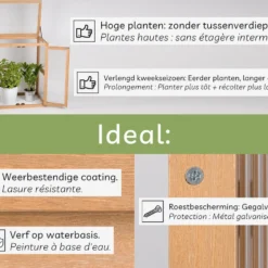 Needs&wants® Mini Serre Compact Winterbestendig - Koude Kas Met Houten Frame Voor Balkon Tuin Binnen - Verhoogd Bed - Draagbare Tuinserre Broeikas - 58x43x76 Cm - Polycarbonaat -Goedkope Groene Liefde Winkel 1200x922 6