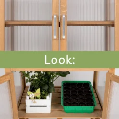 Needs&wants® Mini Serre Compact Winterbestendig - Koude Kas Met Houten Frame Voor Balkon Tuin Binnen - Verhoogd Bed - Draagbare Tuinserre Broeikas - 58x43x76 Cm - Polycarbonaat -Goedkope Groene Liefde Winkel 1200x922 7