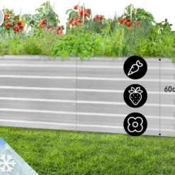 Blumfeldt High Grow Straight Kweekbak - Kweektafel - Moestuinbak 180 X 90 Cm - Werkhoogte 60 Cm - Inhoud 970 L - Staal - Zilver 30 Blumfeldt High Grow Straight Kweekbak - Kweektafel - Moestuinbak 180 X 90 Cm - Werkhoogte 60 Cm - Inhoud 970 L - Staal - Zilver -Goedkope Groene Liefde Winkel 1200x946 1