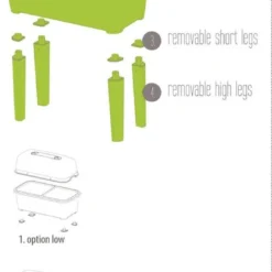 Moestuinbak Kweektafel Respana Planter High Set 77x39x82cm ANTRACIET Prosperplast -Goedkope Groene Liefde Winkel 557x1200