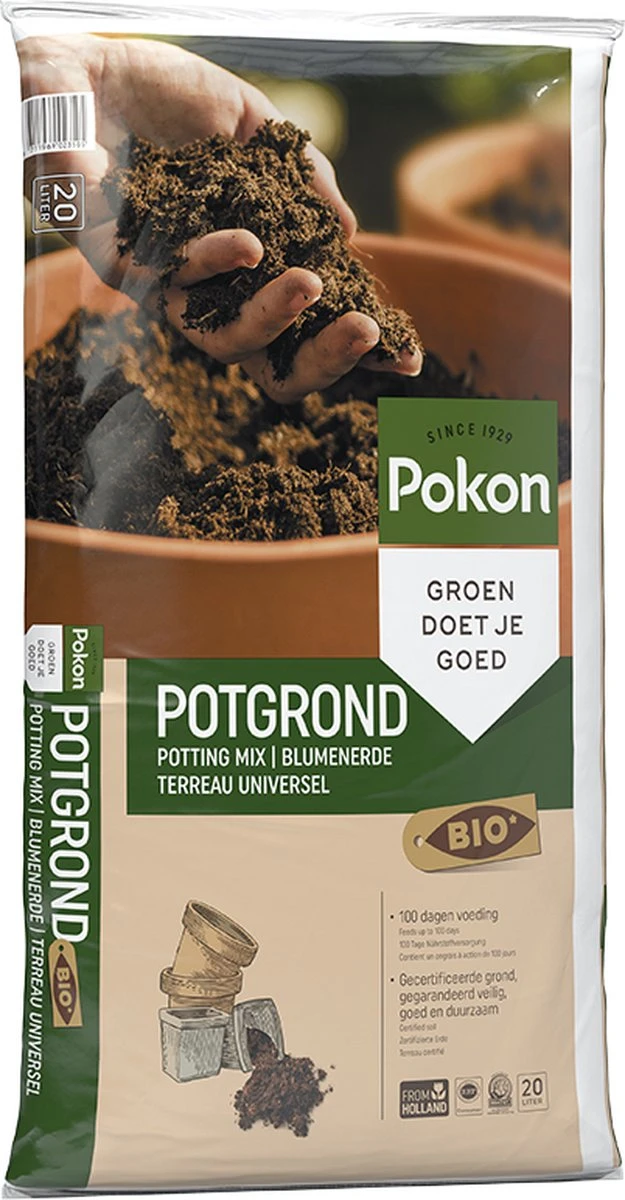 Pokon Bio Potgrond - 20l - Potgrond Universeel - 100 Dagen Voeding 5 Pokon Bio Potgrond - 20l - Potgrond Universeel - 100 Dagen Voeding - Afbeelding 3
