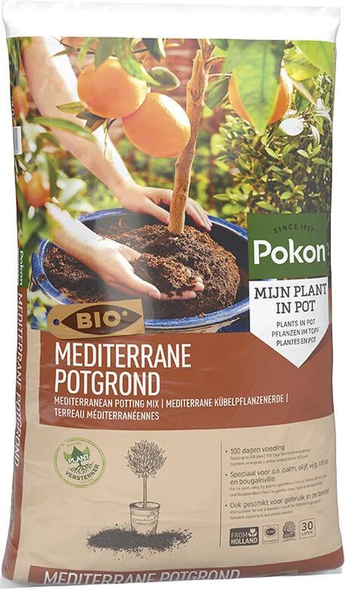 Pokon Bio Mediterrane Potgrond - 30L - Biologische Potgrond - 100 Dagen Voeding 4 Pokon Bio Mediterrane Potgrond - 30L - Biologische Potgrond - 100 Dagen Voeding - Afbeelding 2