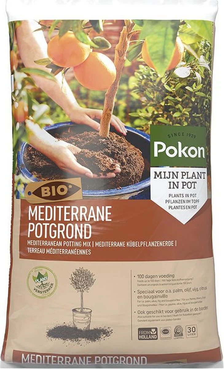 Pokon Bio Mediterrane Potgrond - 30L - Biologische Potgrond - 100 Dagen Voeding 3 Pokon Bio Mediterrane Potgrond - 30L - Biologische Potgrond - 100 Dagen Voeding
