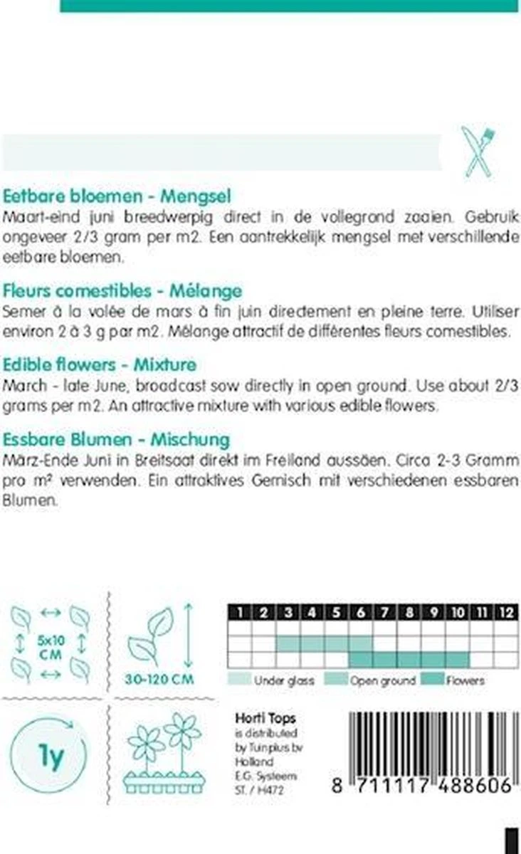Hortitops - Mengsel Eetbare Bloemen - 5 Gram 4 Hortitops - Mengsel Eetbare Bloemen - 5 Gram - Afbeelding 2