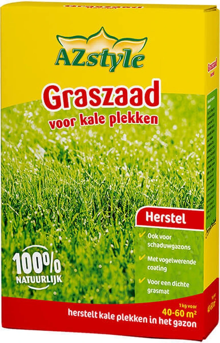 ECOstyle Graszaad Herstel Snelkiemend Gazon Gras – Herstelt Kale Plekken – Vogelwerende Coating – Geschikt Voor Zon- En Schaduw Gazons - Snelle Kieming – 40 – 60M² – 1 KG 3 ECOstyle Graszaad Herstel Snelkiemend Gazon Gras – Herstelt Kale Plekken – Vogelwerende Coating – Geschikt Voor Zon- En Schaduw Gazons - Snelle Kieming – 40 – 60M² – 1 KG