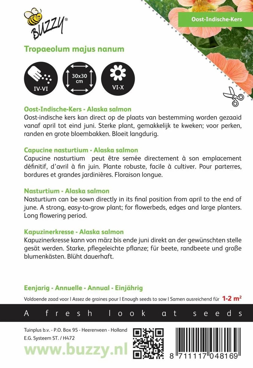 Buzzy® Oost-Indische Kers - Alaska Salmon 4 Buzzy® Oost-Indische Kers - Alaska Salmon - Afbeelding 2