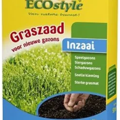 ECOStyle Graszaad-Inzaai Voor Nieuwe Gazons - Dicht Gazon Zonder Mos - Sterke Grasmat - Snelkiemend Graszaad - Speel & Siergazons - 50 M² - 1 KG -Goedkope Groene Liefde Winkel 836x1200