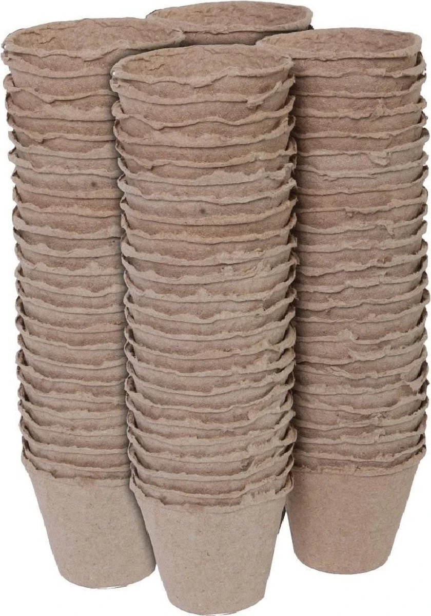 Talen Tools - Turfpotjes - Rond - 8 Cm - 96 Stuks 3 Talen Tools - Turfpotjes - Rond - 8 Cm - 96 Stuks