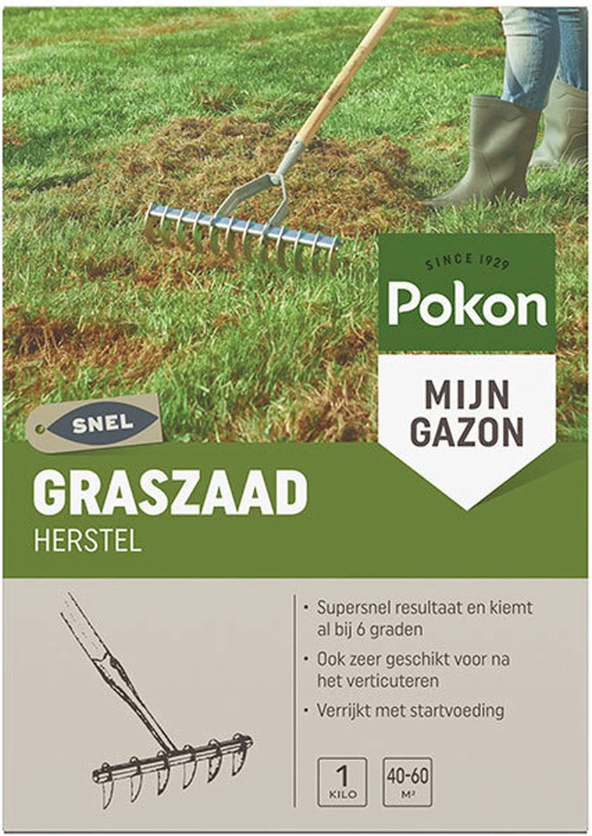 Pokon Graszaad Herstel - 1kg - Gazonherstel - Geschikt Voor 40m² Tot 60m² - Supersnel Egaal Groen Gras 10 Pokon Graszaad Herstel - 1kg - Gazonherstel - Geschikt Voor 40m² Tot 60m² - Supersnel Egaal Groen Gras - Afbeelding 8