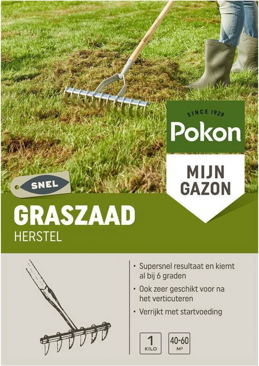 Pokon Graszaad Herstel - 1kg - Gazonherstel - Geschikt Voor 40m² Tot 60m² - Supersnel Egaal Groen Gras 12 Pokon Graszaad Herstel - 1kg - Gazonherstel - Geschikt Voor 40m² Tot 60m² - Supersnel Egaal Groen Gras - Afbeelding 10