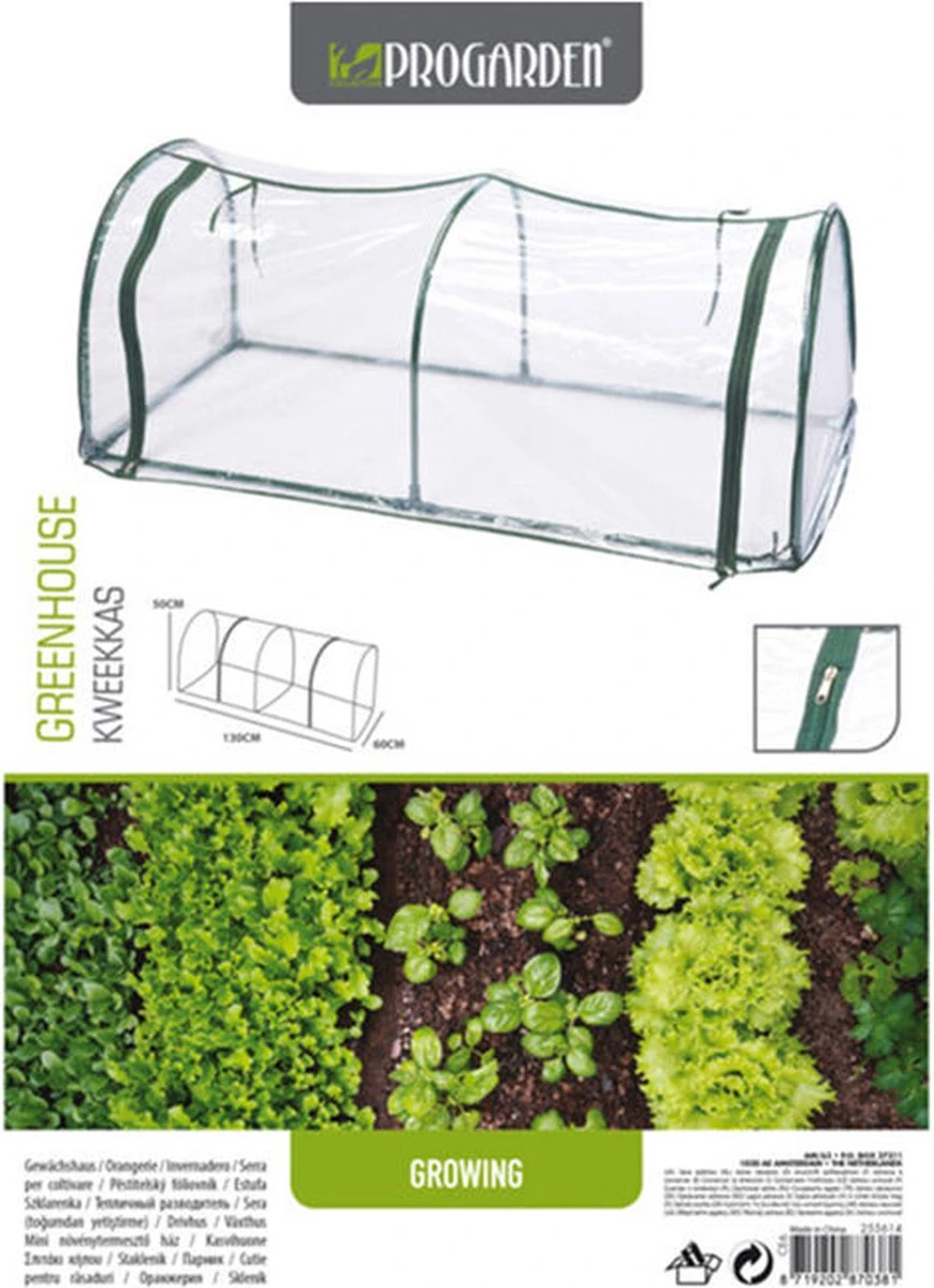Pro Garden - Kweekkas Tunnel - 130x 60x 50 Cm 4 Pro Garden - Kweekkas Tunnel - 130x 60x 50 Cm - Afbeelding 2