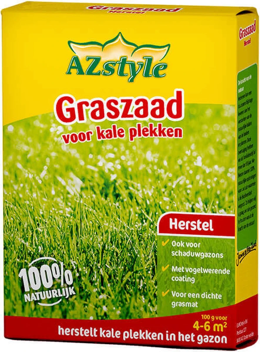 ECOstyle Extra Graszaad Herstel - Inzaaien Van Kale Plekken En Beschadigde Delen - Vogelwerende Coating - Dicht & Sterk Gazon - Kiemt Bij Lage Temperatuur - 4-6 M² - 100 GR 3 ECOstyle Extra Graszaad Herstel - Inzaaien Van Kale Plekken En Beschadigde Delen - Vogelwerende Coating - Dicht & Sterk Gazon - Kiemt Bij Lage Temperatuur - 4-6 M² - 100 GR