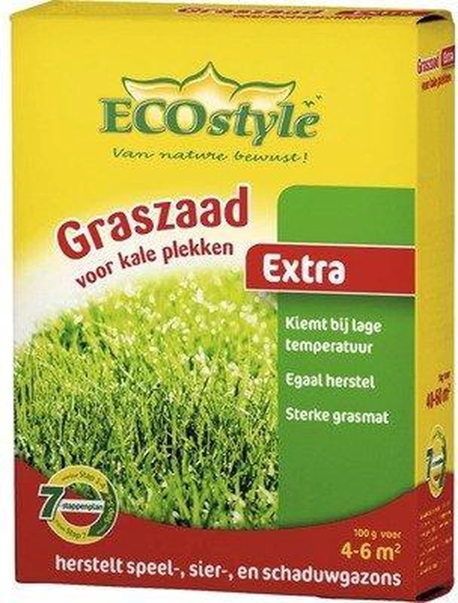 ECOstyle Extra Graszaad Herstel - Inzaaien Van Kale Plekken En Beschadigde Delen - Vogelwerende Coating - Dicht & Sterk Gazon - Kiemt Bij Lage Temperatuur - 4-6 M² - 100 GR 14 ECOstyle Extra Graszaad Herstel - Inzaaien Van Kale Plekken En Beschadigde Delen - Vogelwerende Coating - Dicht & Sterk Gazon - Kiemt Bij Lage Temperatuur - 4-6 M² - 100 GR - Afbeelding 12